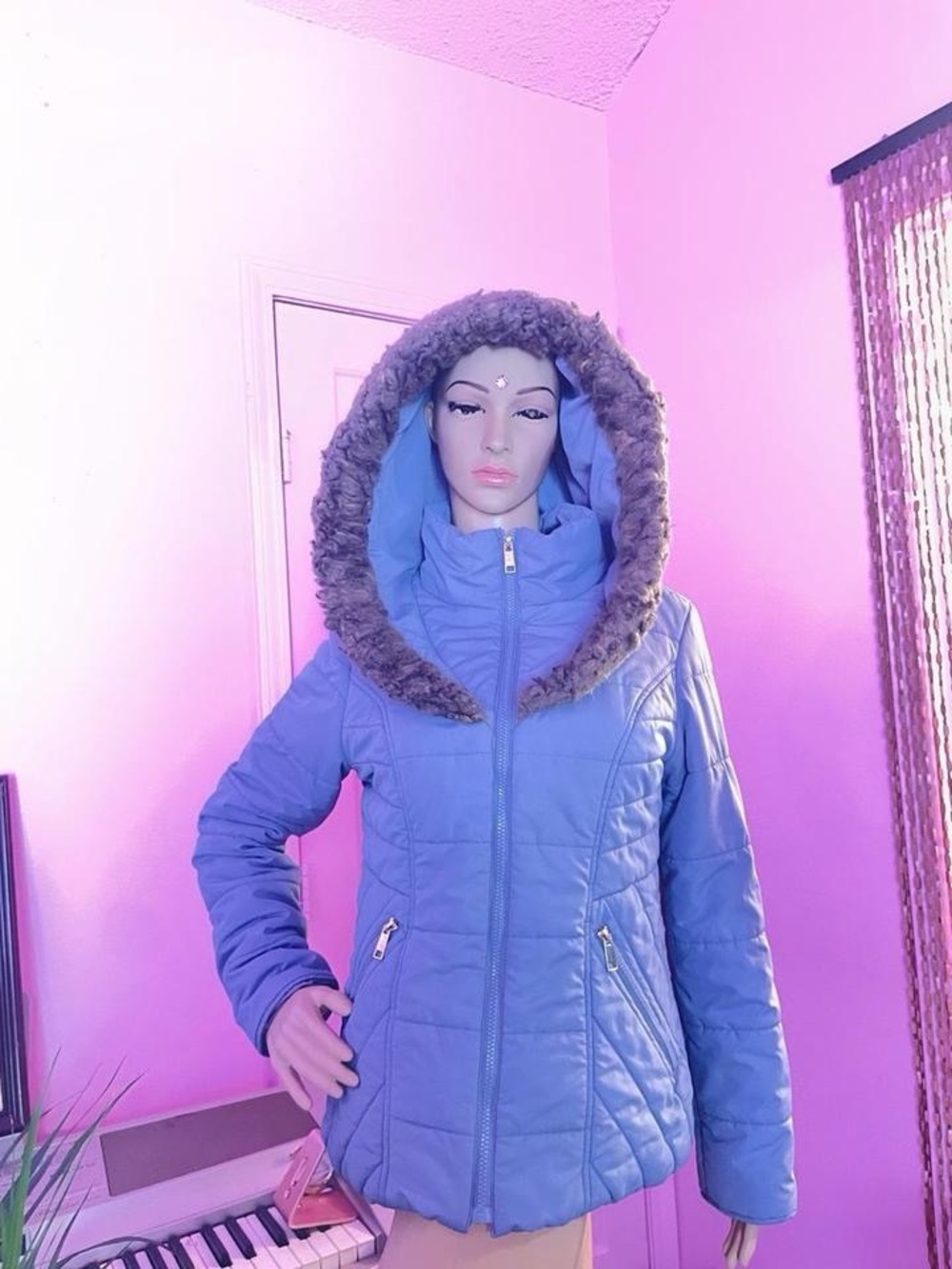 soft blue winter coat